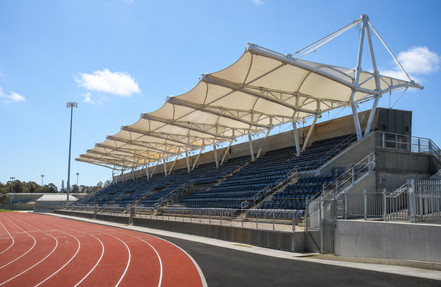 Auditorium and stadium tensile structure sheds Stadium Seating Areas-13