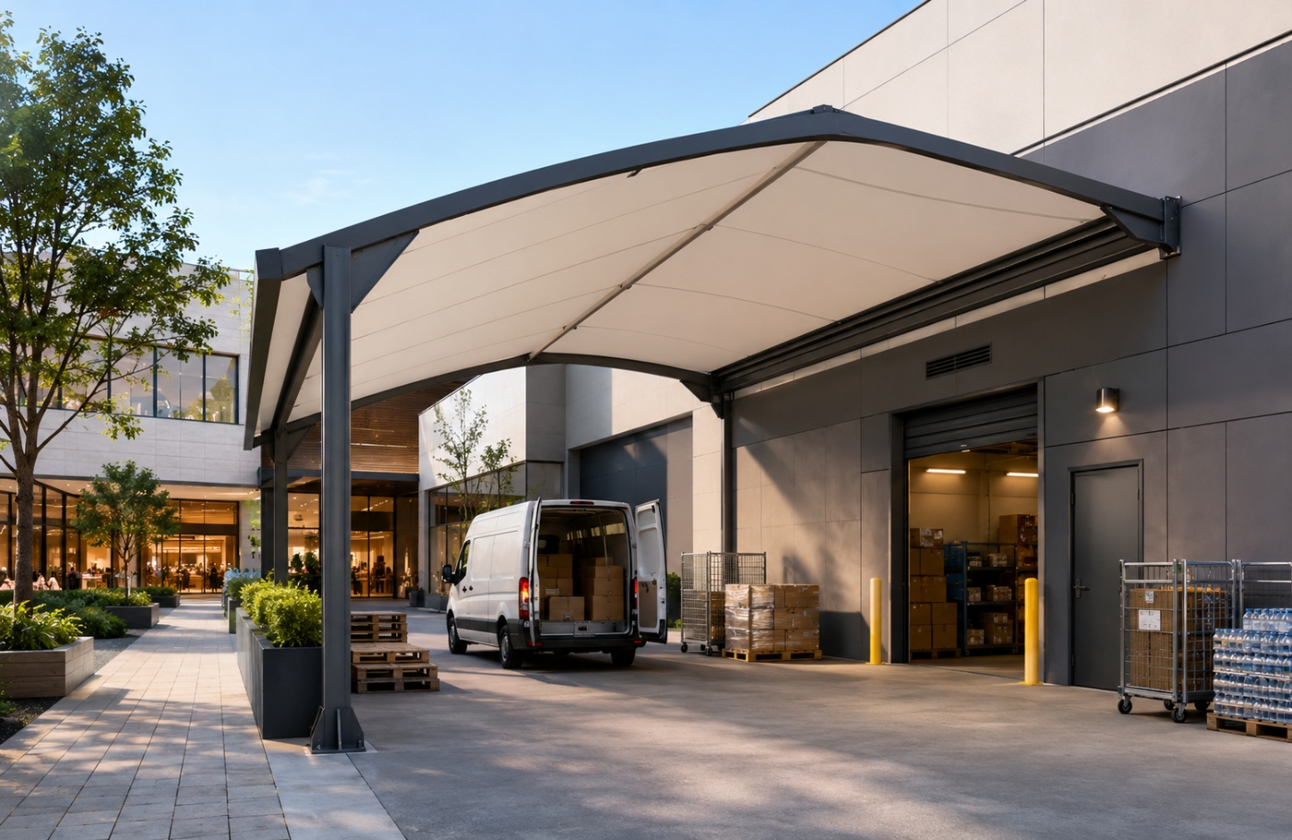 Modular tensile structure sheds APPLICATIONS Commercial Facilities-3