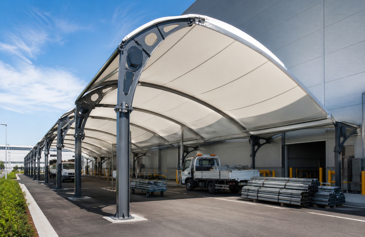 Modular tensile structure sheds APPLICATIONS Industrial Premises-2