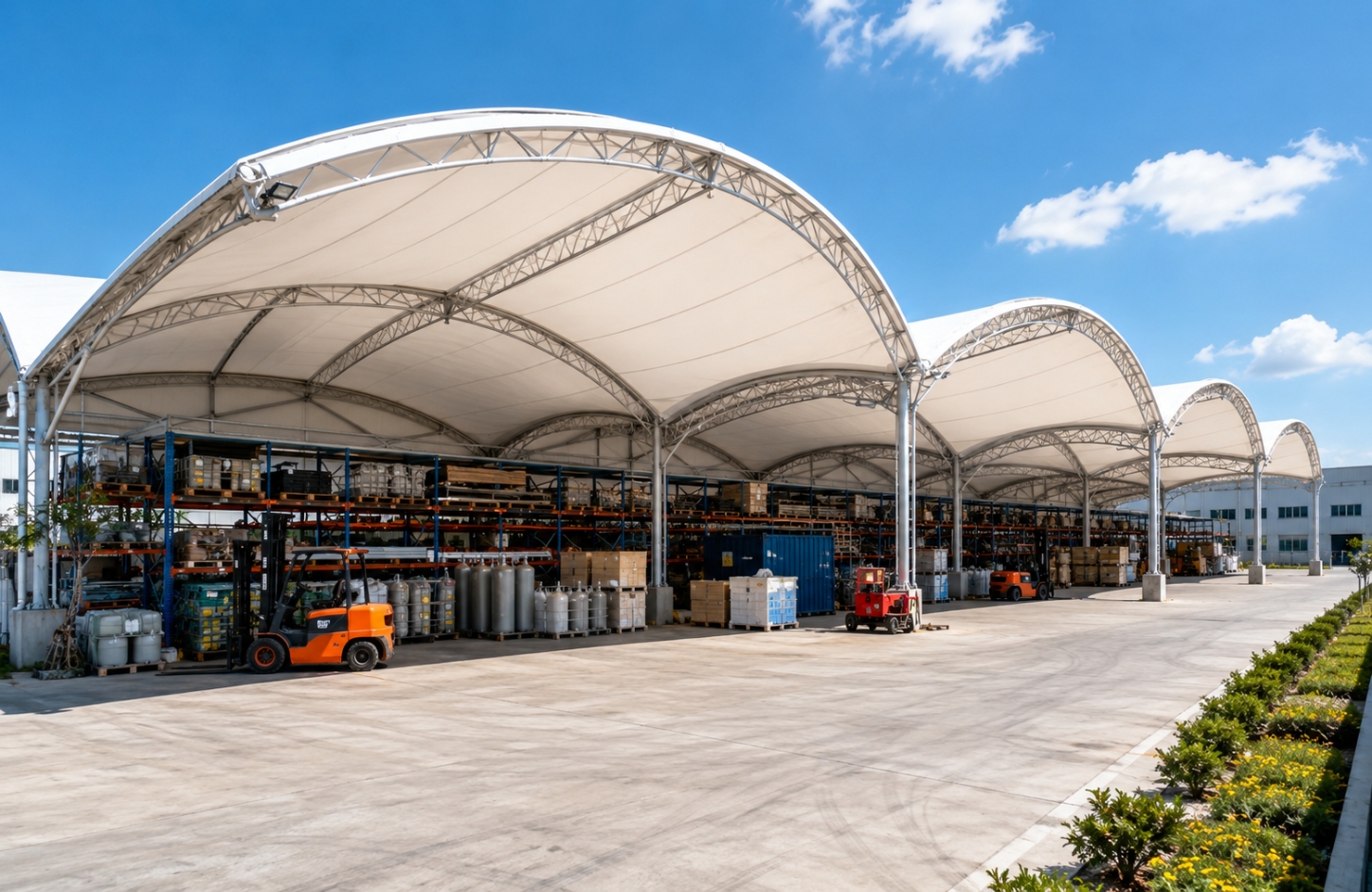 Modular tensile structure sheds APPLICATIONS Industrial Premises-3