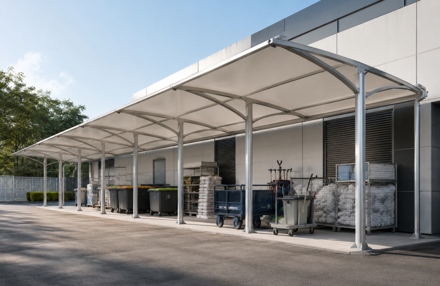 Modular tensile structure sheds APPLICATIONS Utility & Storage Areas-1