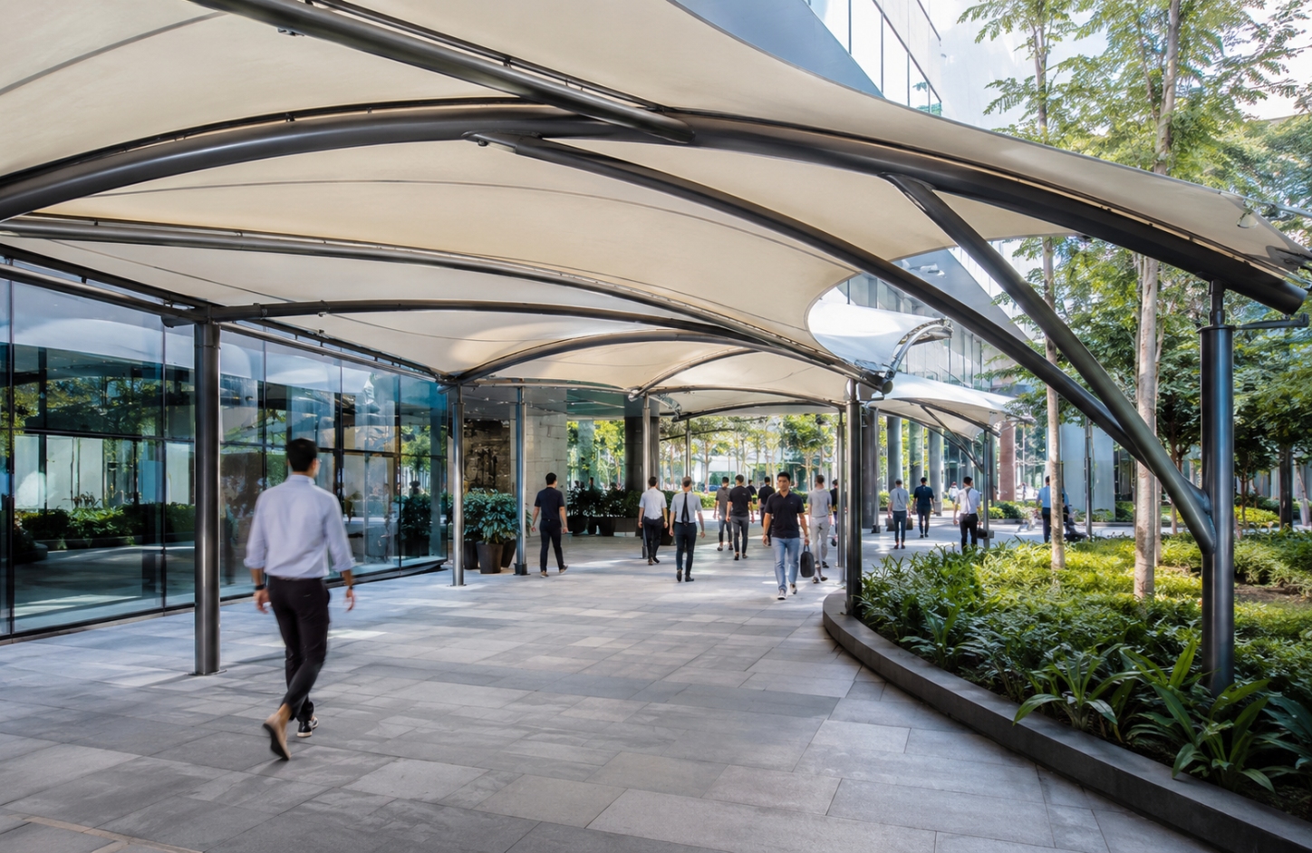 Outdoor tensile structures APPLICATIONS Commercial Premises-1-3