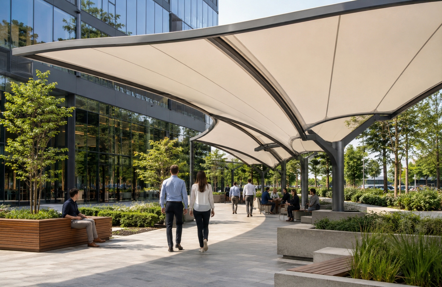Outdoor tensile structures APPLICATIONS Commercial Premises-1