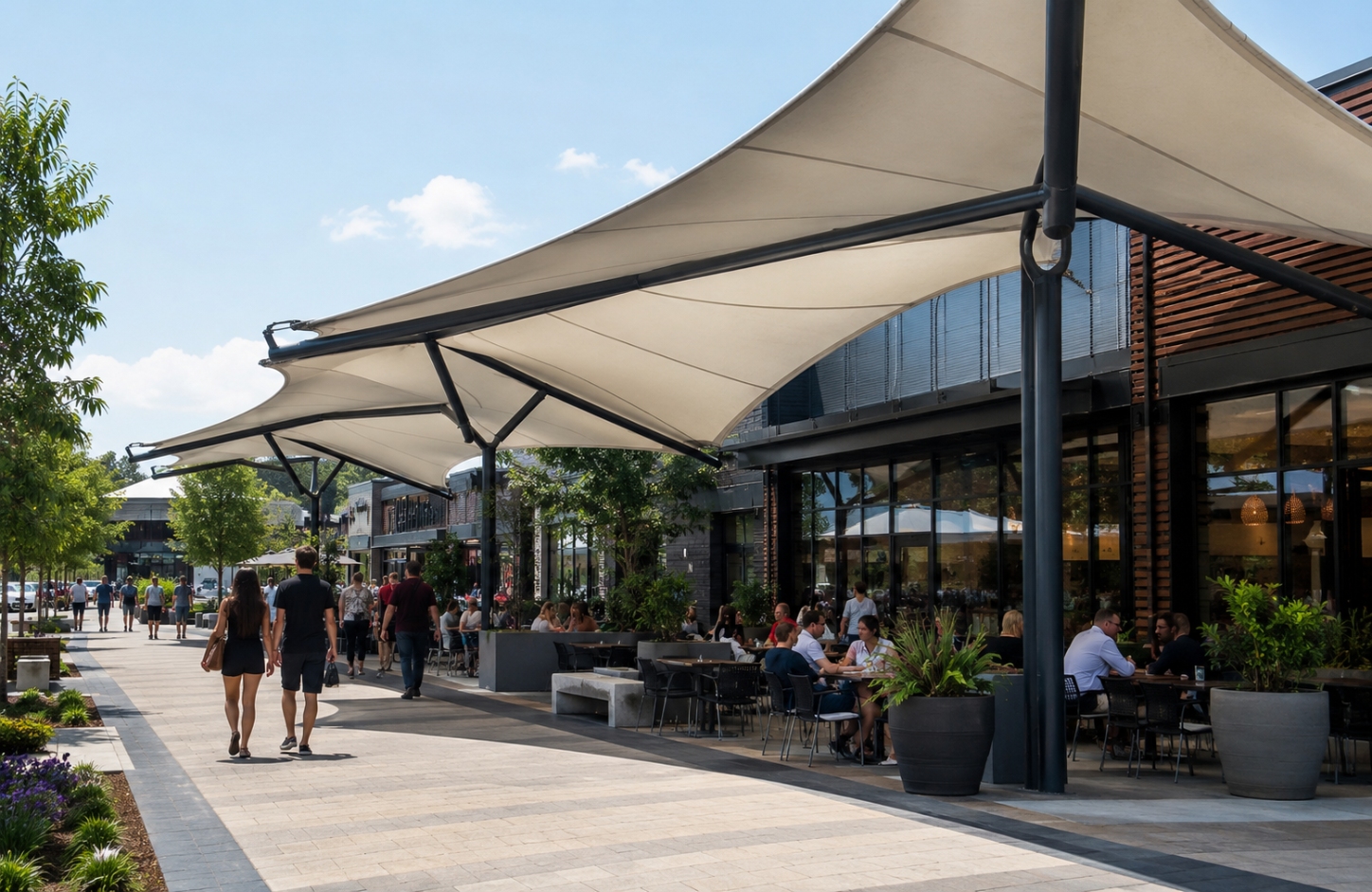 Outdoor tensile structures APPLICATIONS Commercial Premises-3