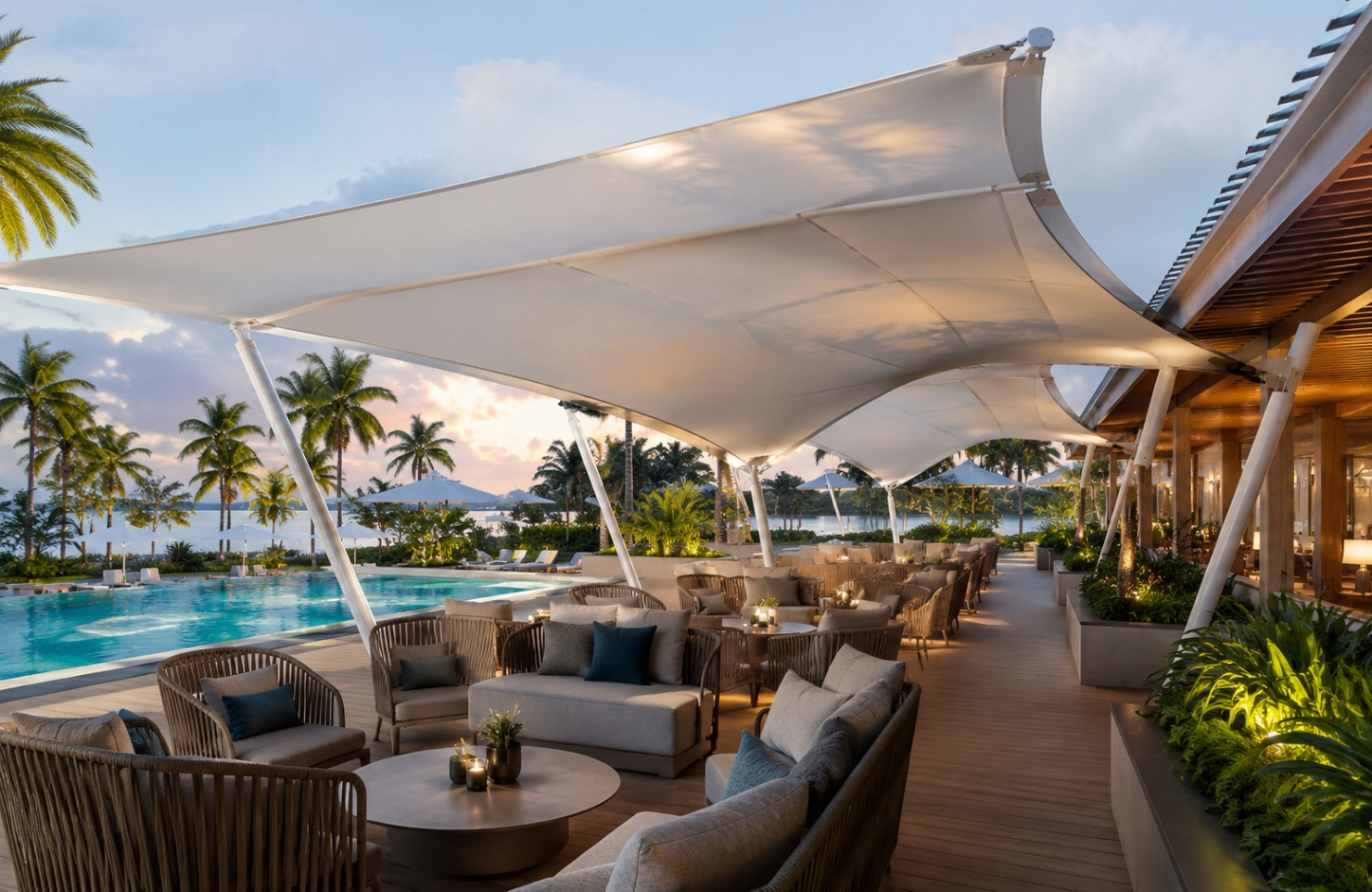 Outdoor tensile structures APPLICATIONS Hospitality Spaces-2