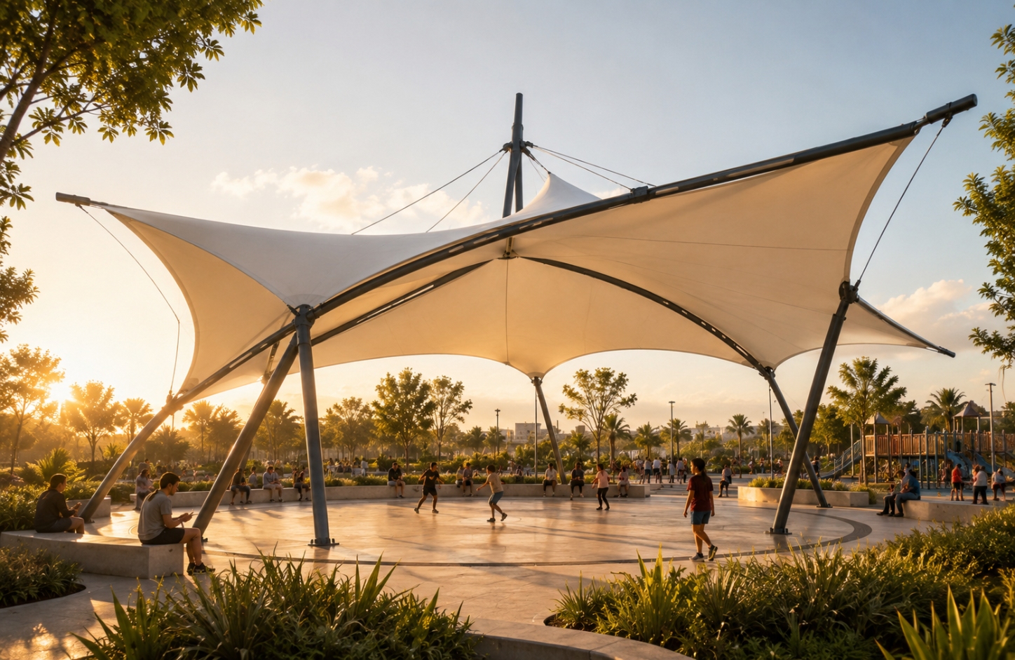 Outdoor tensile structures APPLICATIONS Public & Recreational Areas-1