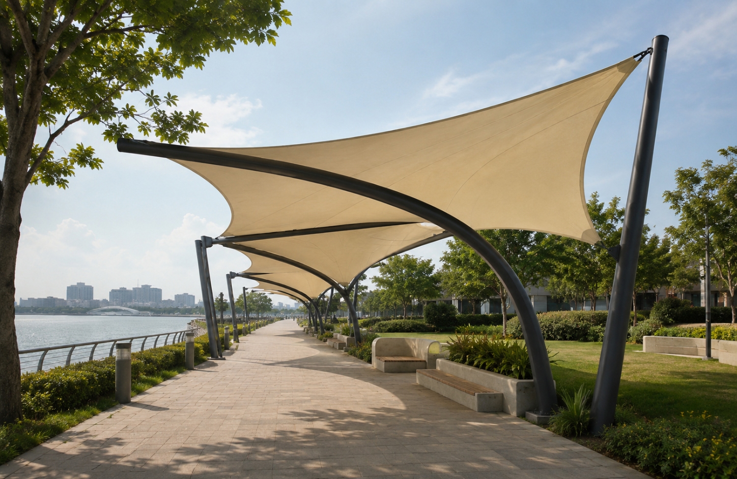 Outdoor tensile structures APPLICATIONS Public & Recreational Areas-2