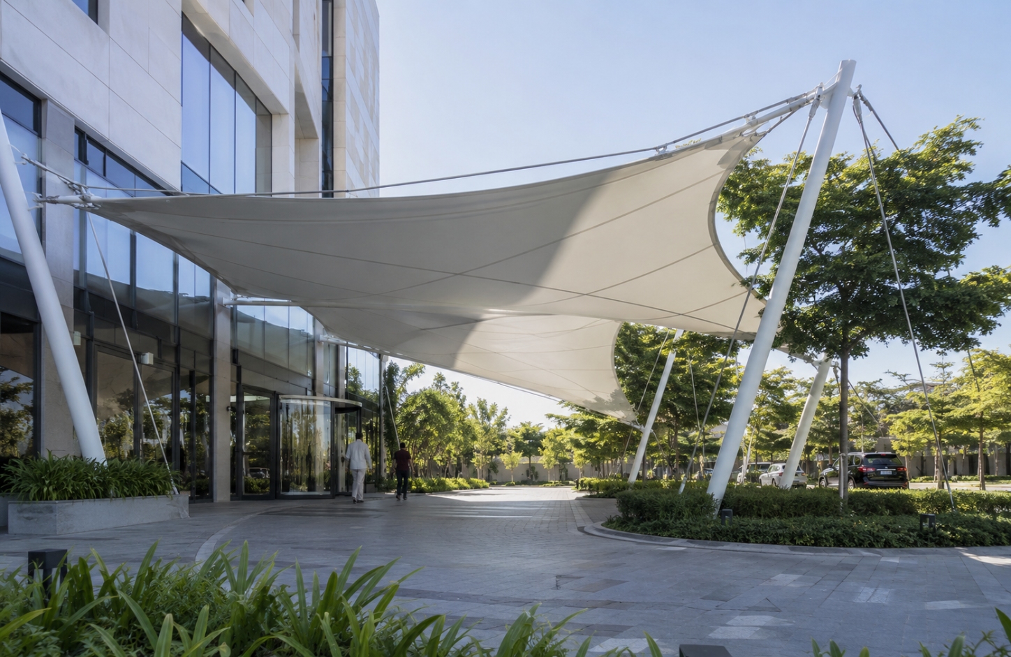 PVC tensile fabric APPLICATIONS Walkway & Canopy Structures-3