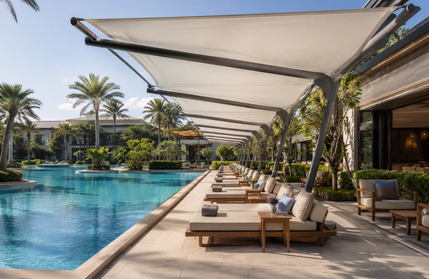 SWIMMING POOL TENSILE COVERS Hotels & Resorts-1