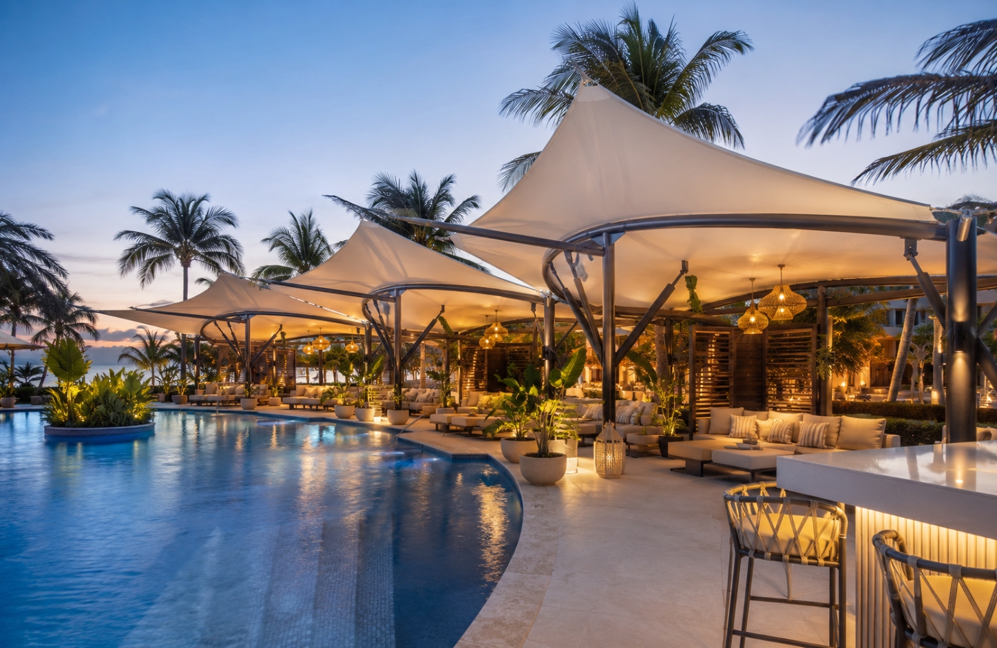 SWIMMING POOL TENSILE COVERS Hotels & Resorts-2
