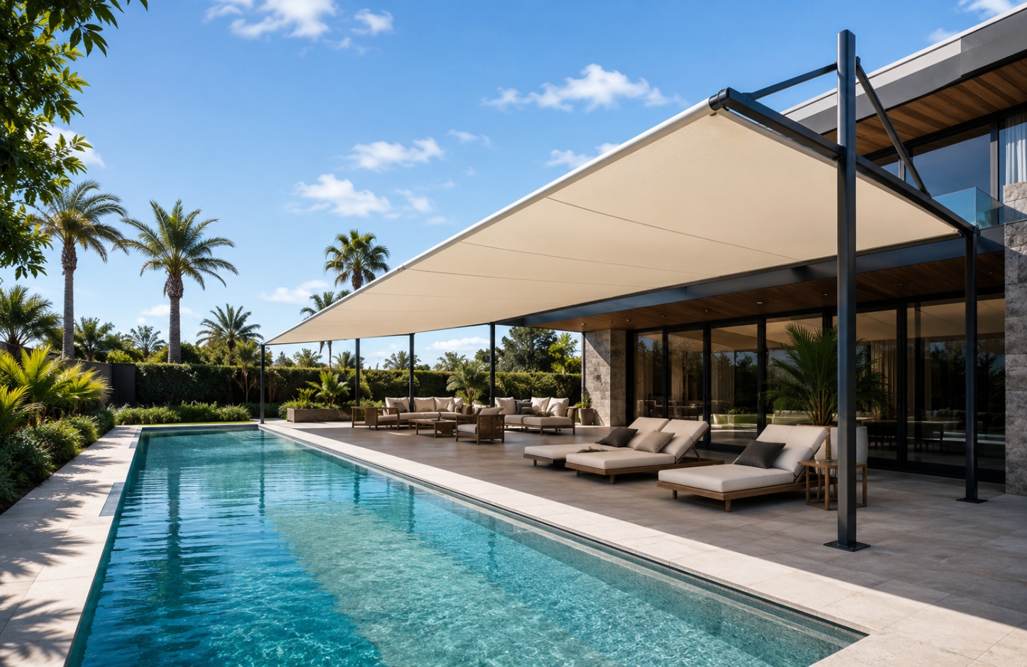 SWIMMING POOL TENSILE COVERS Residential Villas-1