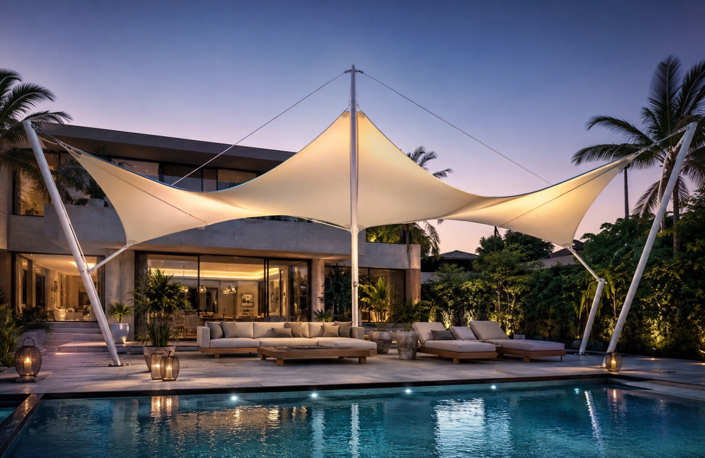SWIMMING POOL TENSILE COVERS Residential Villas-2