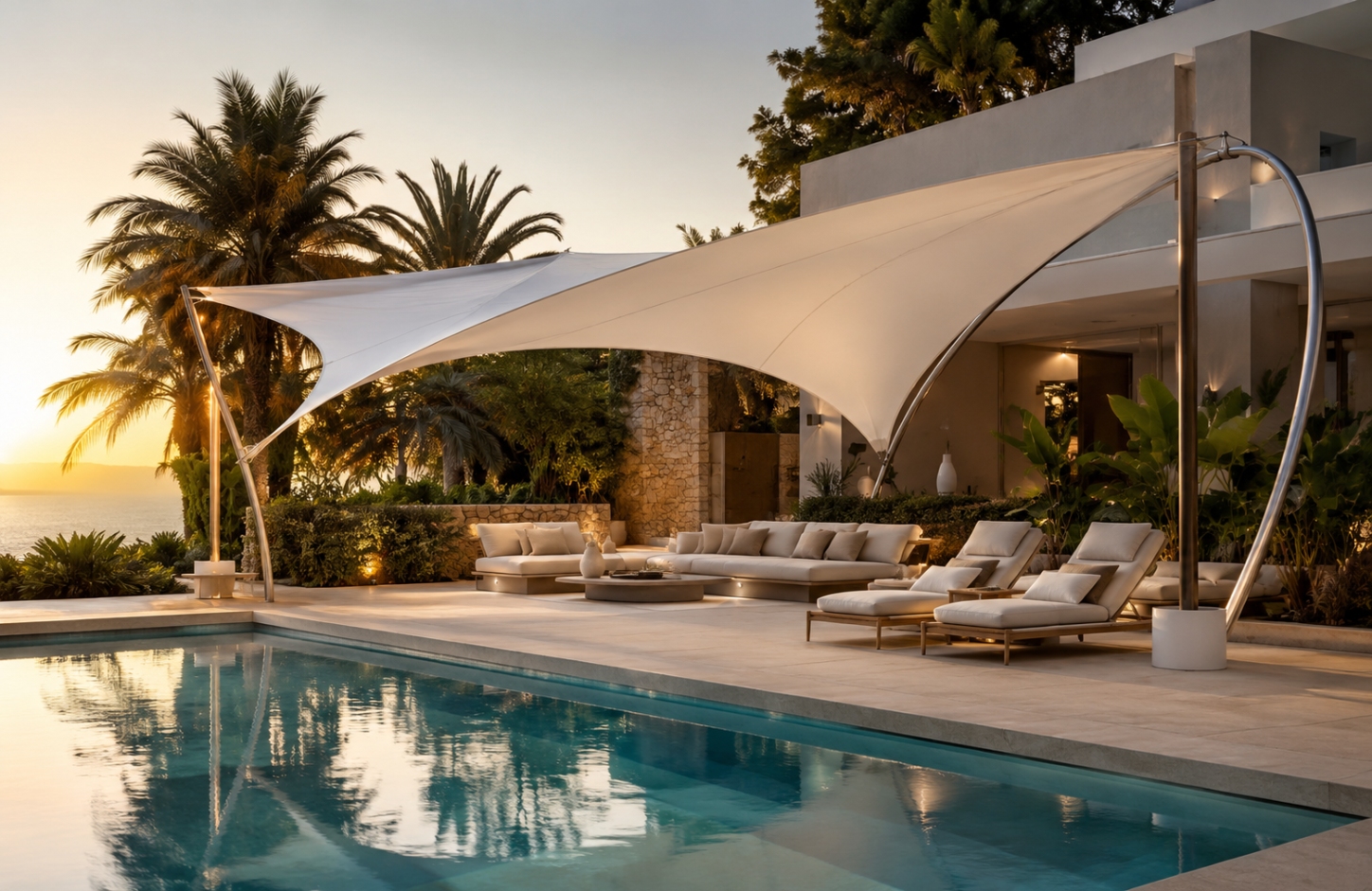 SWIMMING POOL TENSILE COVERS Residential Villas-3