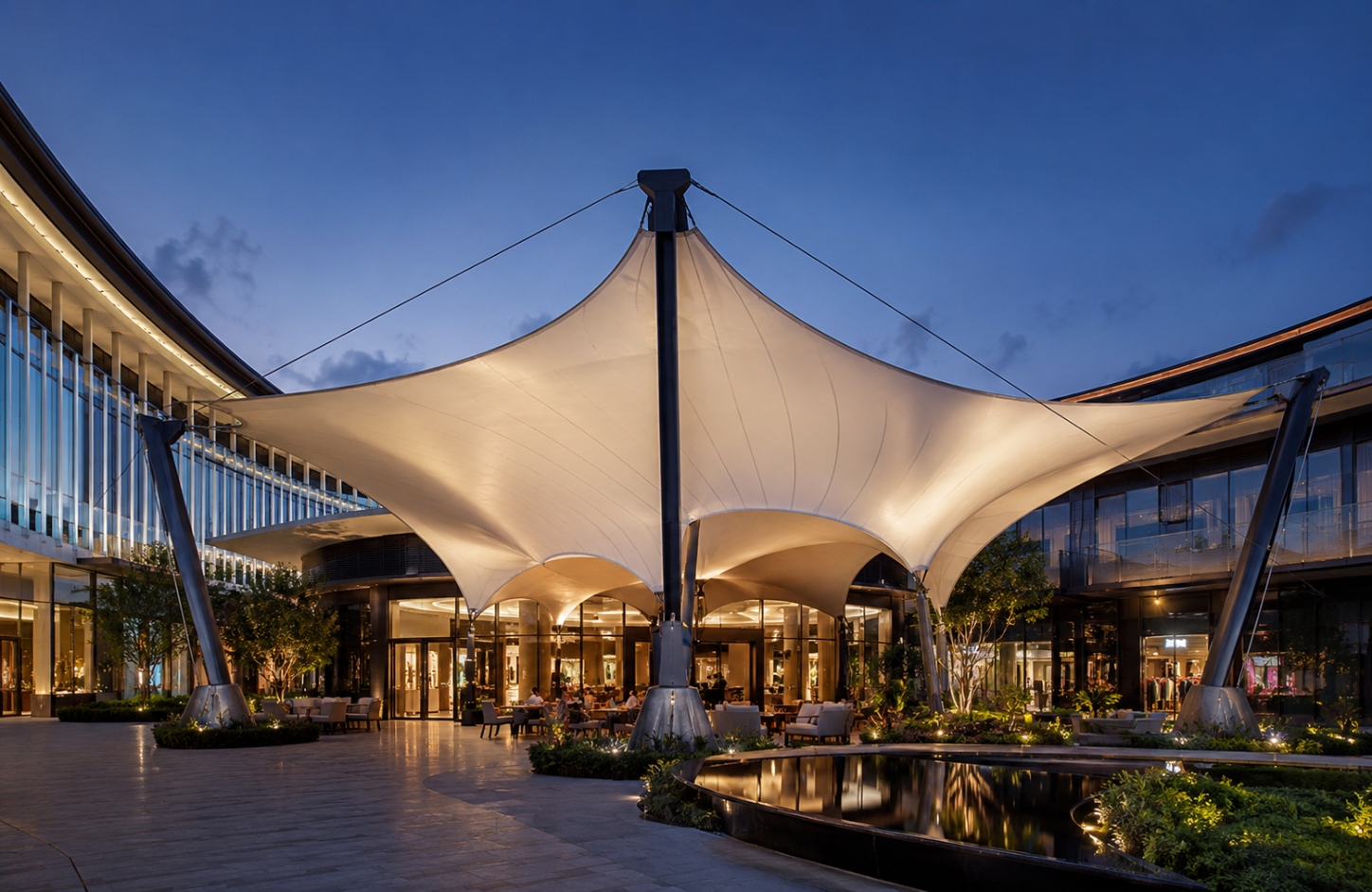 Tensile membrane structures APPLICATIONS Commercial Spaces-2