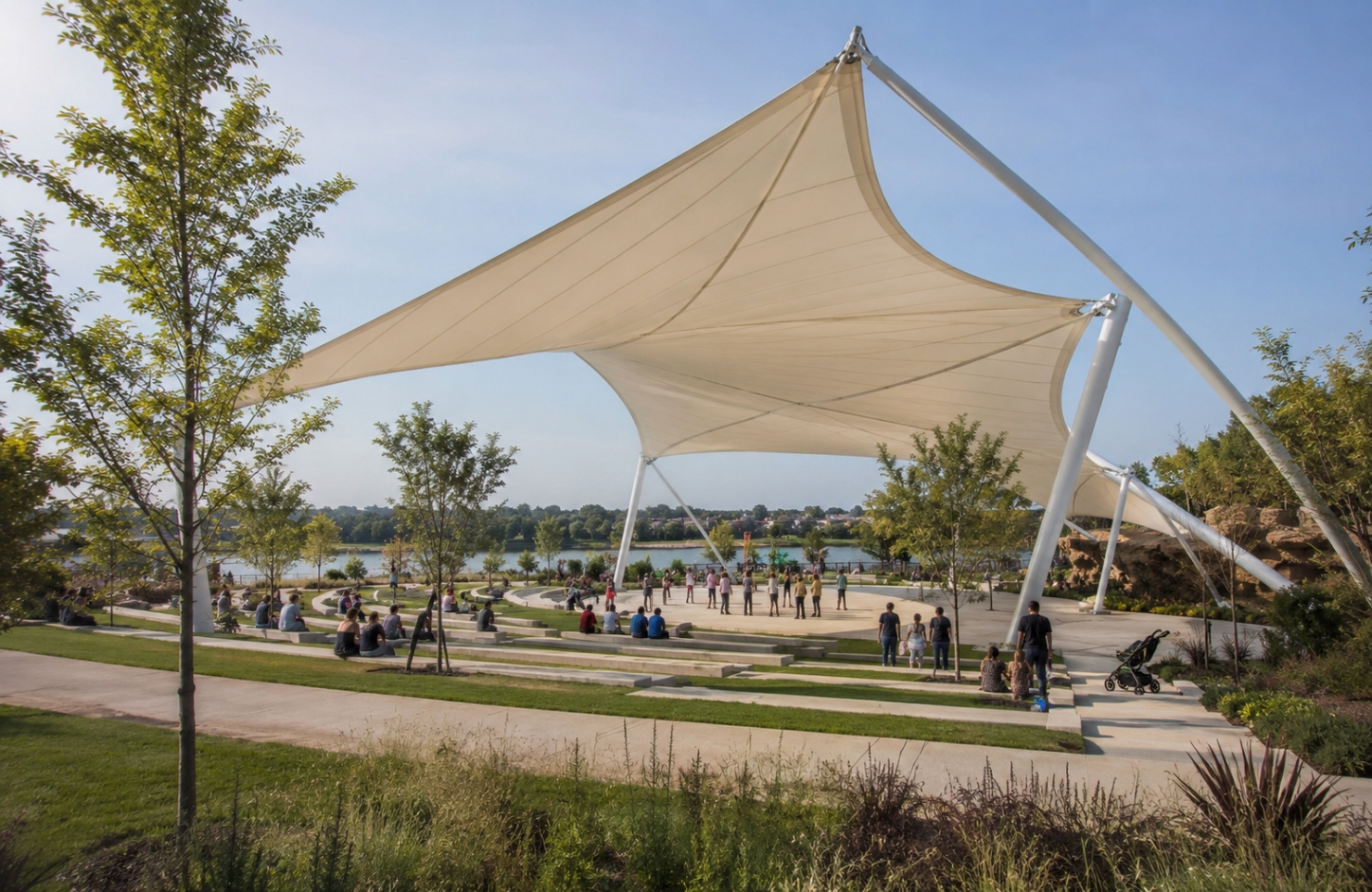 Tensile membrane structures APPLICATIONS Institutional & Public Areas-2
